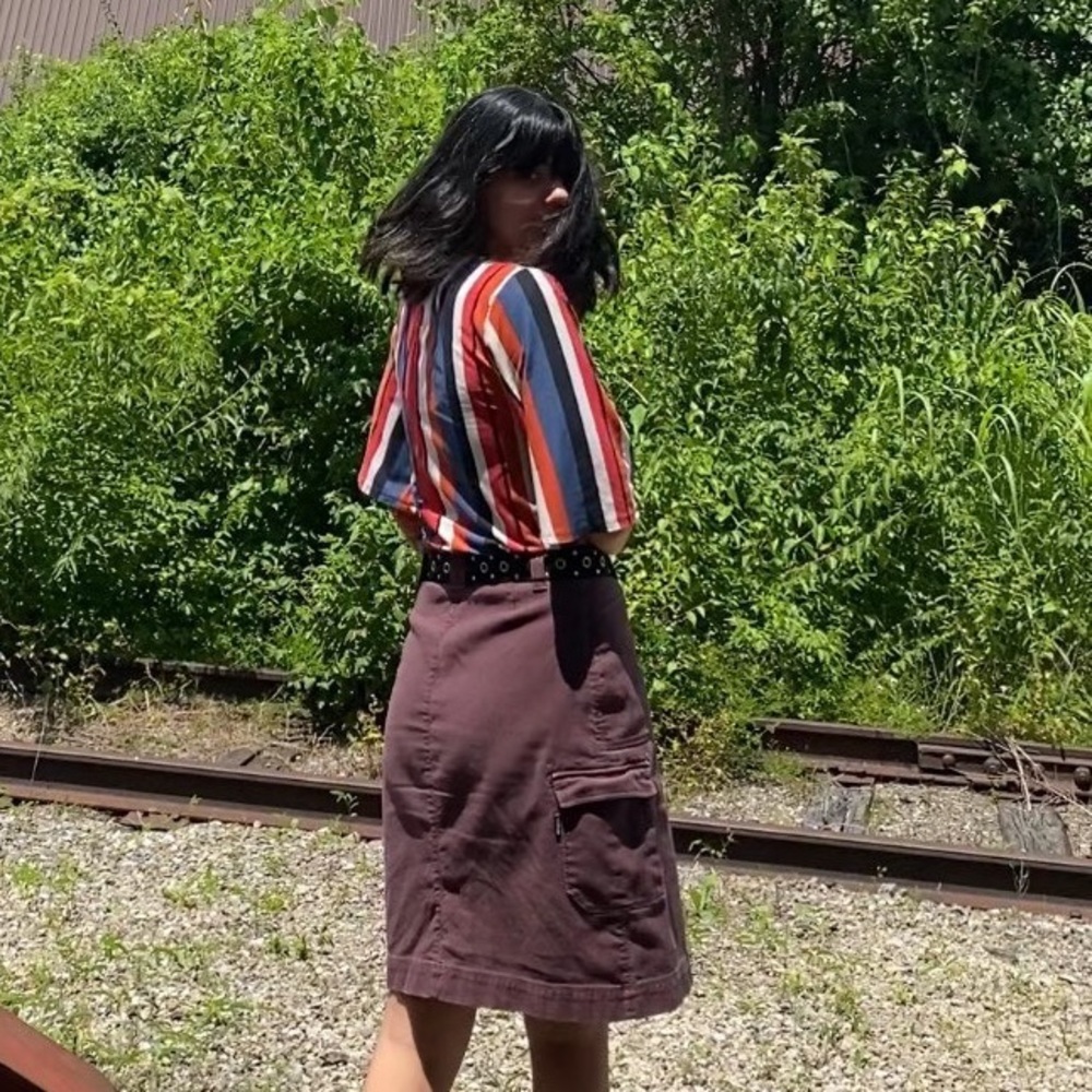 Patagonia 100% organic cotton burgundy skirt cargo